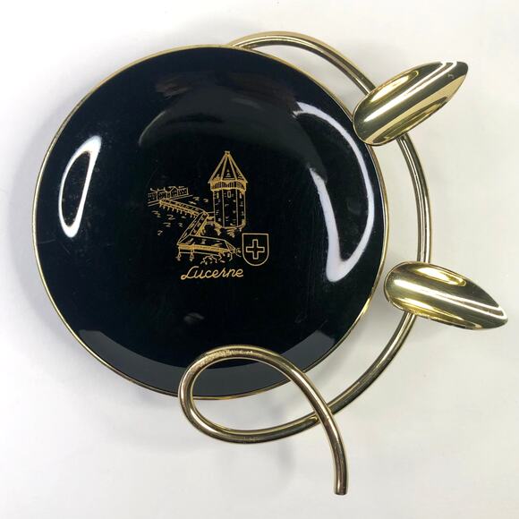 Vintage Retro Deco Atomic Ashtray Lucerne 1950's Mid-Century Modern Unique Decor - Picture 1 of 8